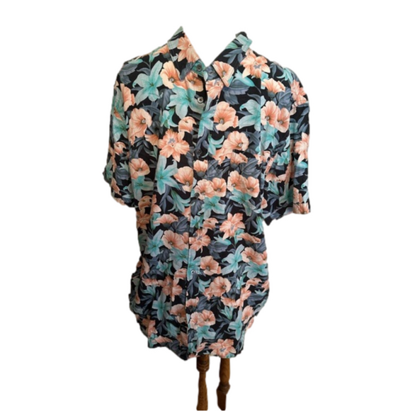 Rails Aloha Print Linen Blend Button Down Short Sleeve Shirt Size XL NWT - Picture 1 of 10